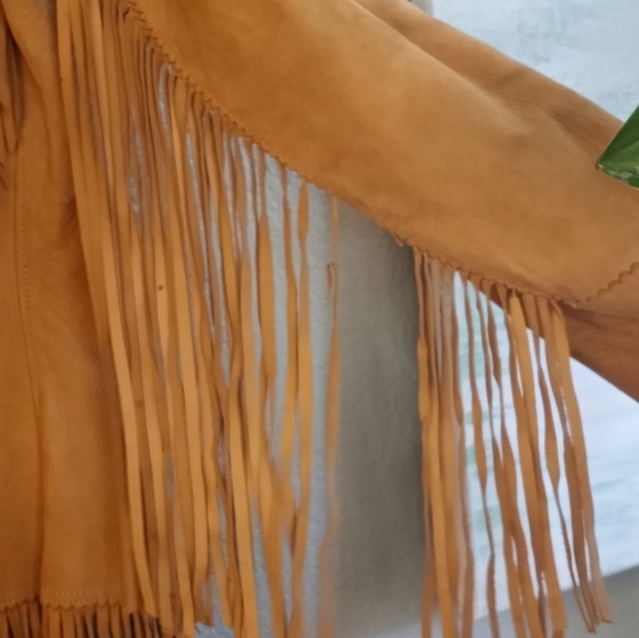 Vintage Rare Jo Kay Western 50s 60s Fringe Suede Bohemian Butter Soft Jacket NFR - Picture 5 of 9